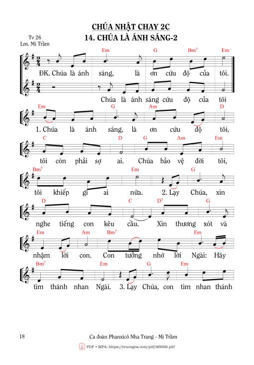 Thánh Vịnh 26, Chúa Là Ánh Sáng-2