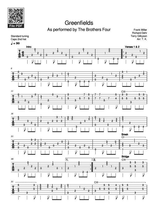Greenfields Guitar TAB