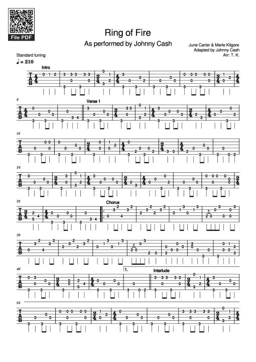 Ring of Fire Guitar TAB