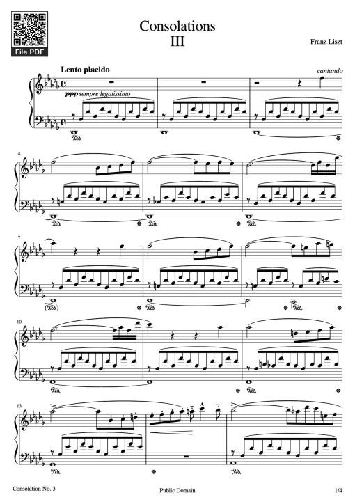 Consolations Piano - Franz Liszt