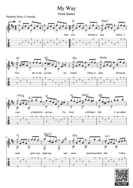 My Way Guitar TAB - Undefined
