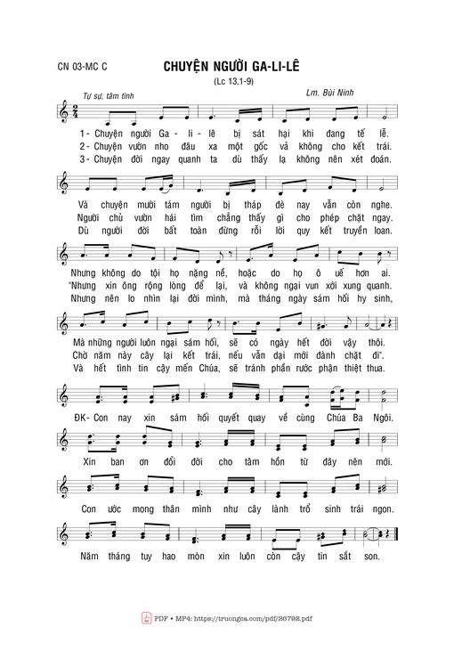 Sheet nhạc PDF bài Chuyện Người Ga-Li-Lê