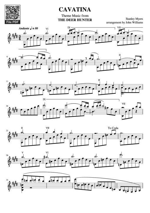 CAVATINA Guitar TAB - Stanley Myers