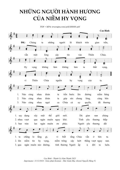 Những Người Hành Hương Của Niềm Hy Vọng
