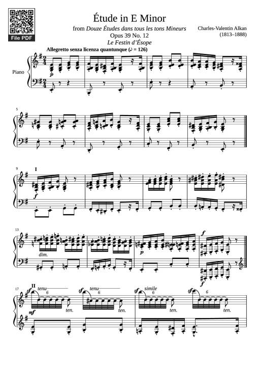 Étude in E Minor Piano