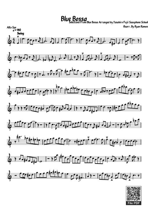 Sheet nhạc PDF bài Blue Bossa Piano