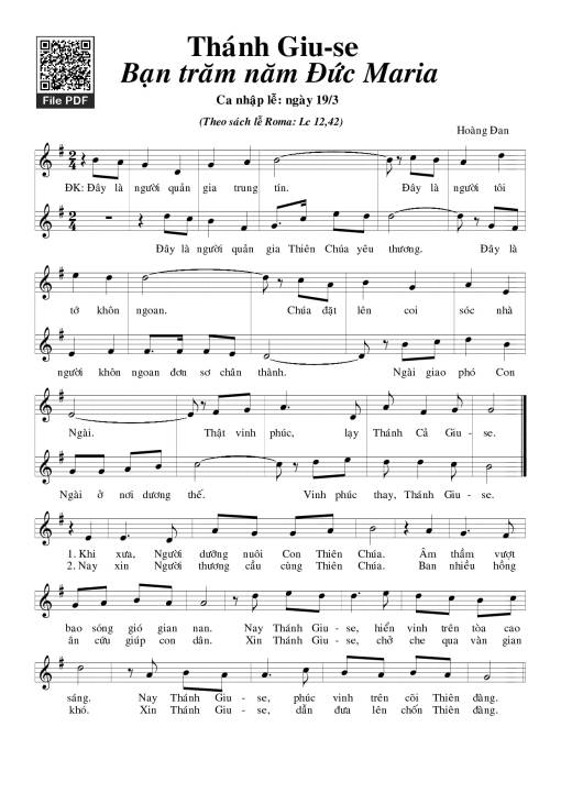 Thánh Giuse Bạn Trăm Năm Đức Maria