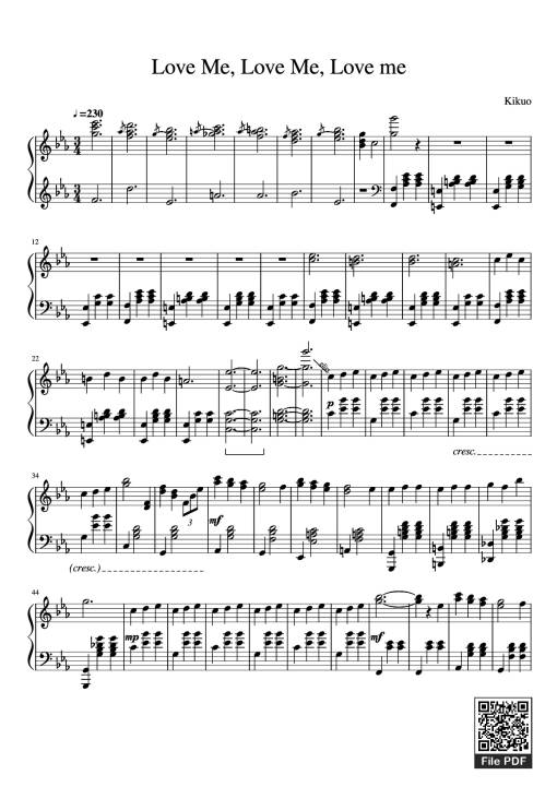 Sheet nhạc PDF bài Love Me, Love Me, Love me Piano