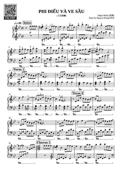 PHI ĐIỂU VÀ VE SẦU Piano