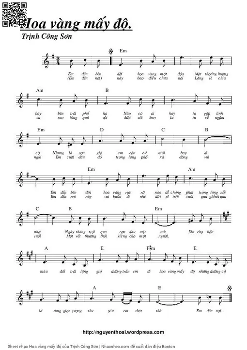 Hoa vàng mấy độ