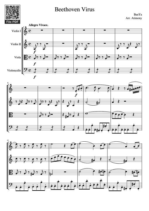 Sheet nhạc PDF bài Beethoven Virus Violin