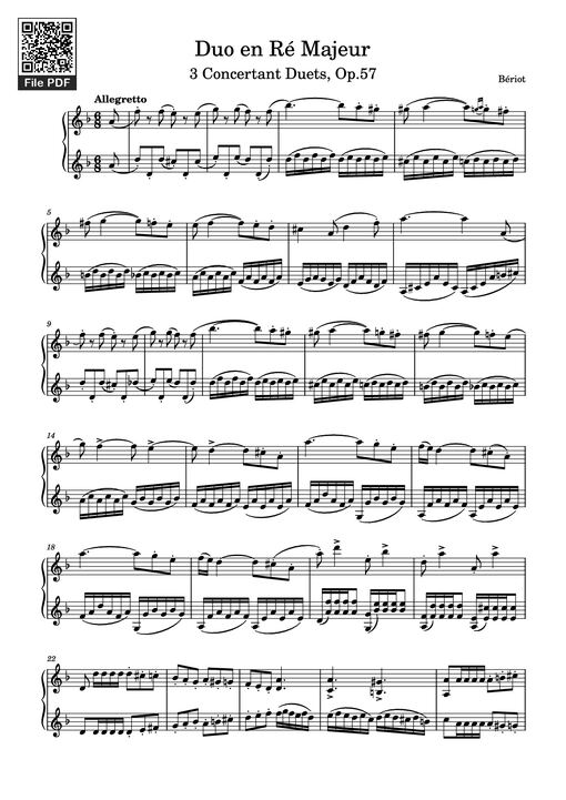 Duo en Ré Majeur Piano