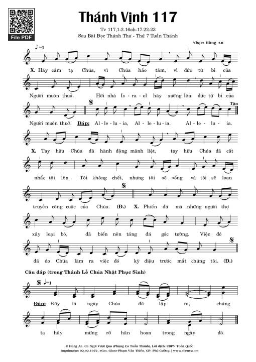 Thánh Vịnh 117 - Hùng An