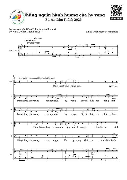 Những người hành hương của hy vọng (Bè SATB)