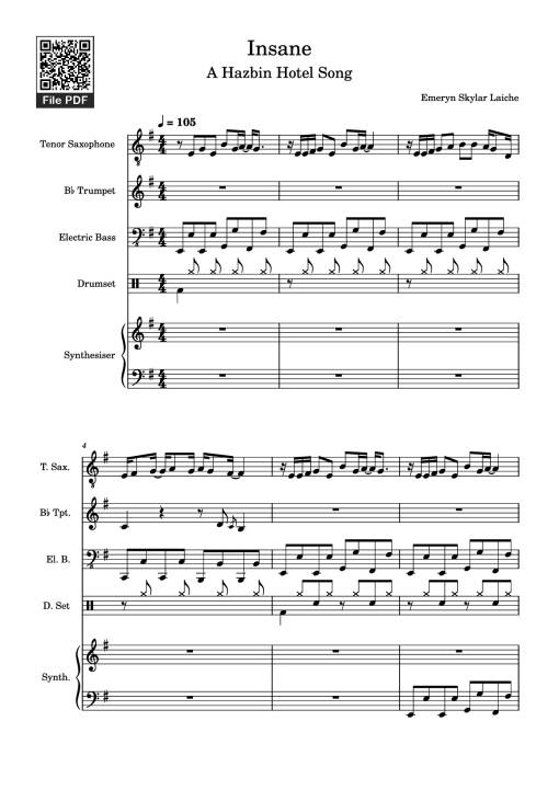 Insane Guitar TAB - Emeryn Skylar Laiche