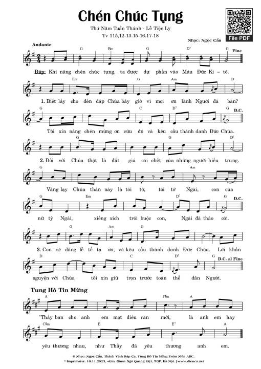 Thánh Vịnh 115 (Lễ Tiệc Ly)