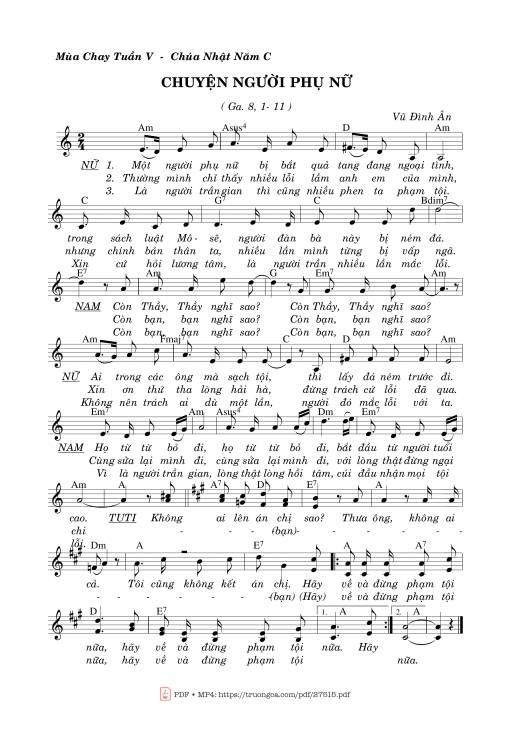 Sheet nhạc PDF bài Chuyện Người Phụ Nữ