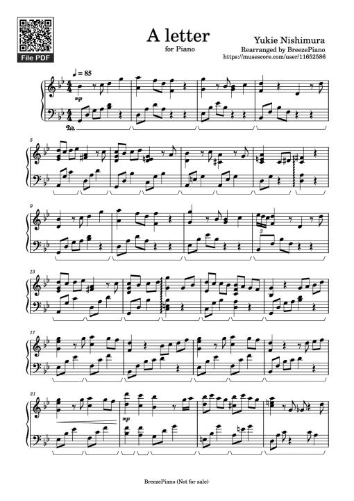 A letter Piano - Yukie Nishimura