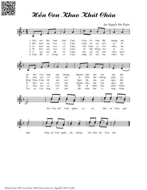 Sheet nhạc PDF bài Hồn con khao khát Chúa