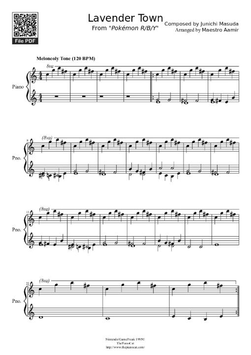 Lavender Town Piano - Composed By Junichi Masuda