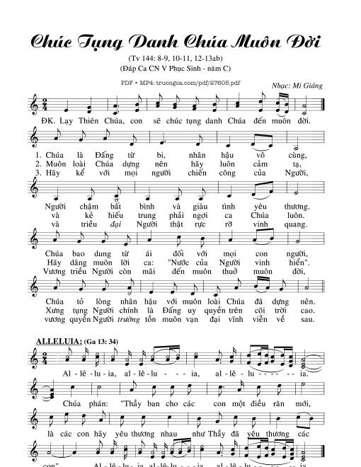 Thánh Vịnh 144, Chúc Tụng Danh Chúa Muôn Đời