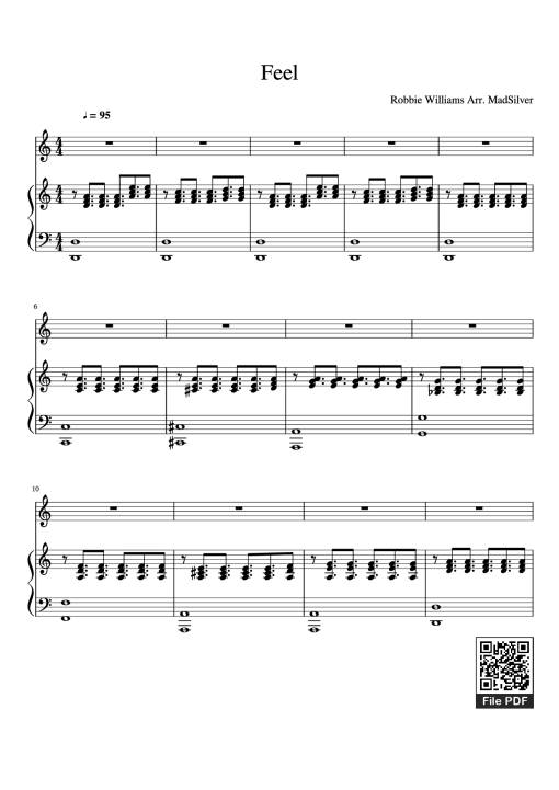 Sheet nhạc PDF bài Feel Piano - Robbie Williams Arr. MadSilver