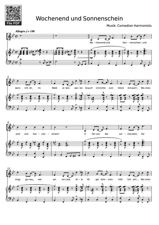 Wochenend und Sonnenschein Piano