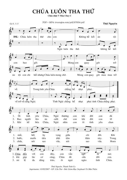 Chúa Luôn Tha Thứ