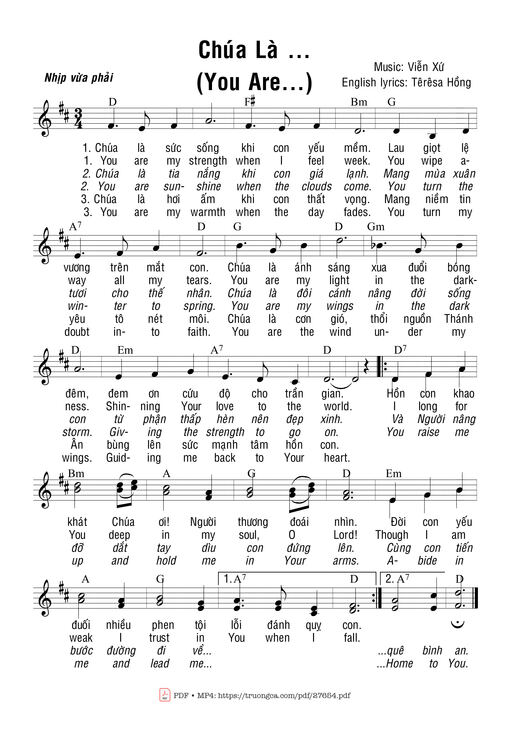 Sheet nhạc PDF bài Chúa Là…