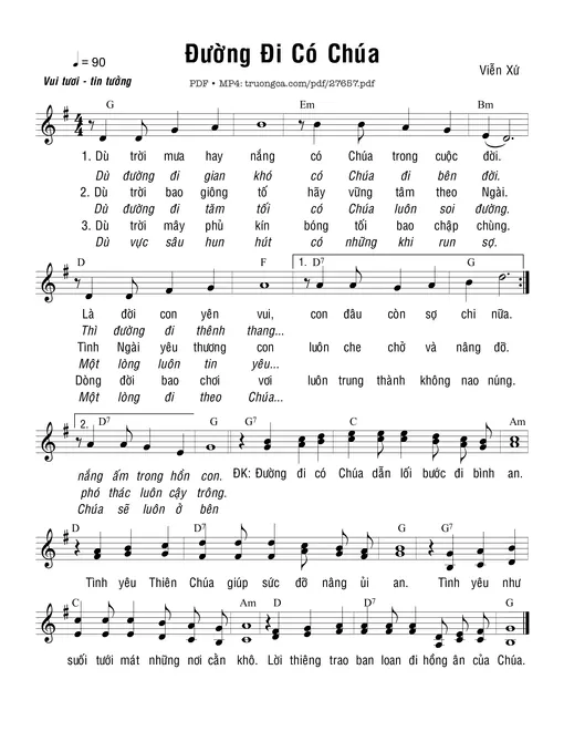 Sheet nhạc PDF bài Đường Đi Có Chúa
