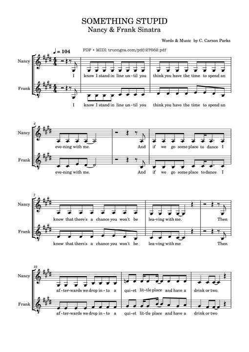 SOMETHING STUPID Nancy & Frank Sinatra