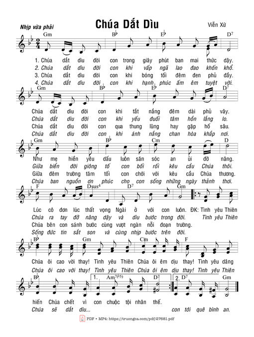 Sheet nhạc PDF bài Chúa Dắt Dìu