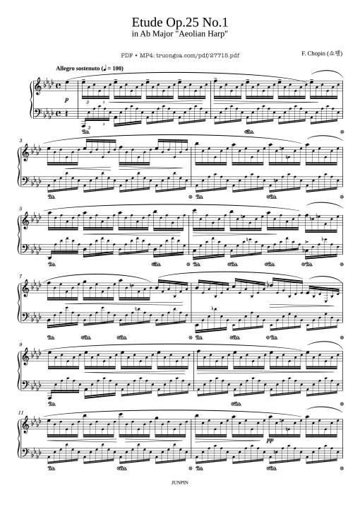 Etude Op.25 No.1 in Ab Major Aeolian Harp Piano