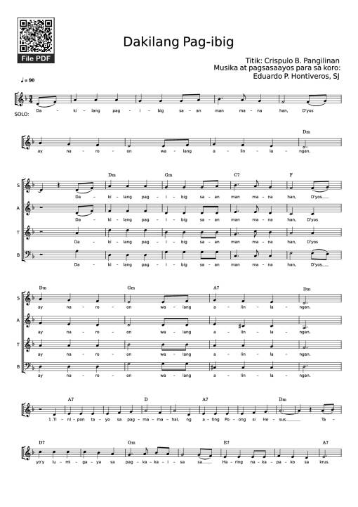 Dakilang Pag-ibig - Titik: Crispulo B. Pangilinan