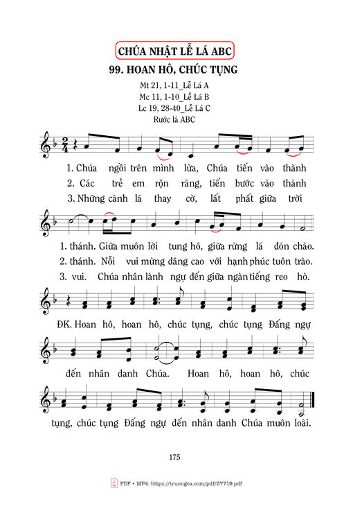 Sheet nhạc PDF bài Hoan Hô Chúc Tụng