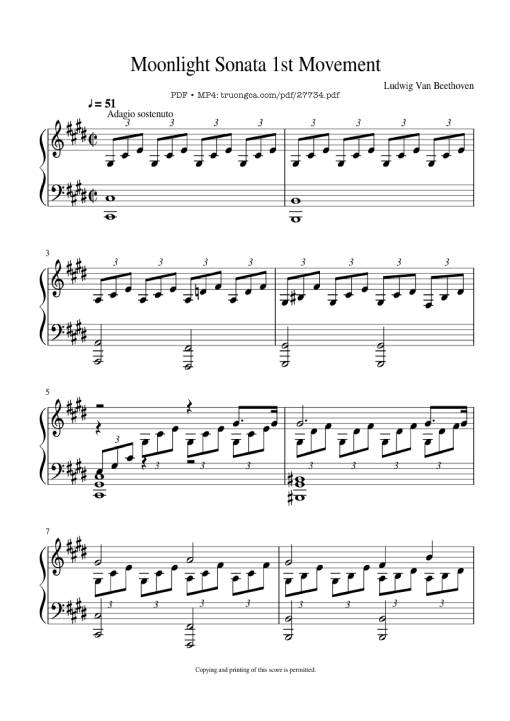 Moonlight Sonata 1st Movement Piano