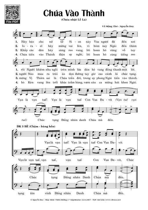 Chúa Vào Thành (Bè)