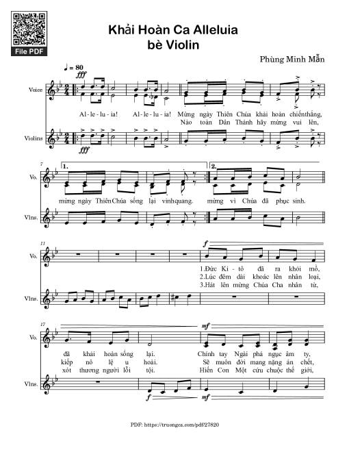 Khải Hoàn Ca Alleluia (bè Violin)