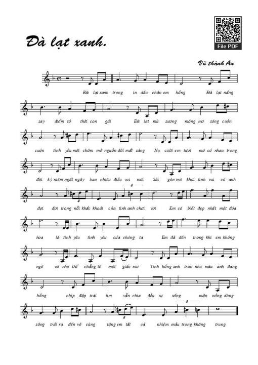 Sheet nhạc PDF bài Bài không tên số 14