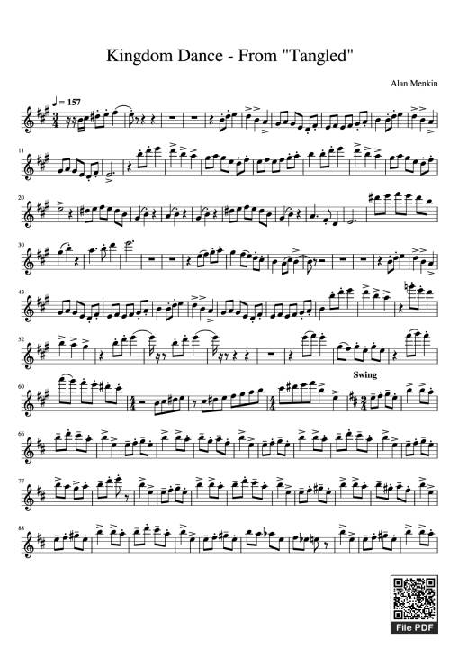 Sheet nhạc PDF bài Kingdom Dance - From Tangled
