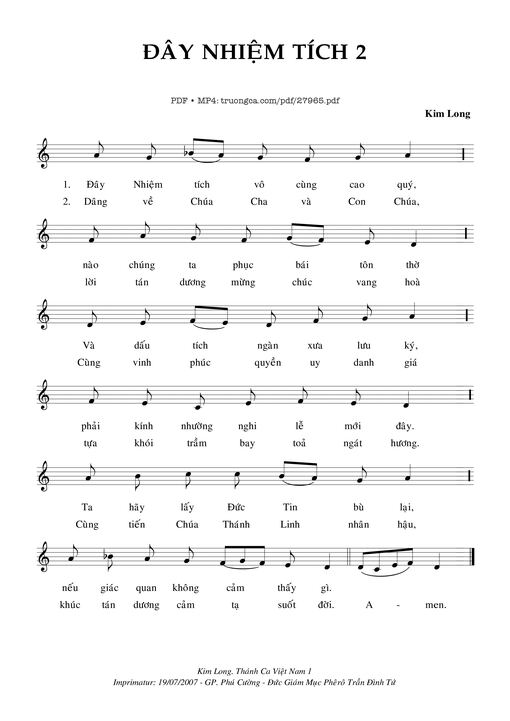 Sheet nhạc PDF bài Đây Nhiệm Tích 2