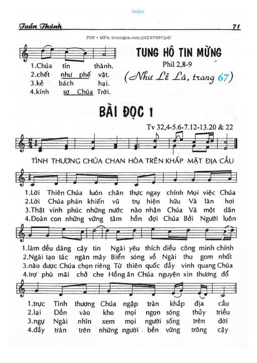 Thánh Vịnh 32, Vọng Phục Sinh - Bài Đọc 1