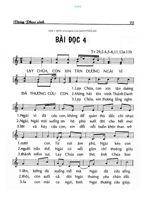 Thánh Vịnh 29, Vọng Phục Sinh - Bài Đọc 4