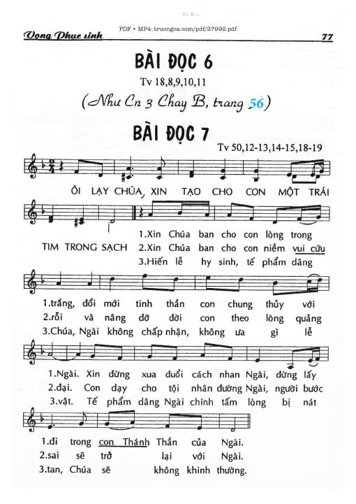 Thánh Vịnh 50, Vọng Phục Sinh - Bài 7