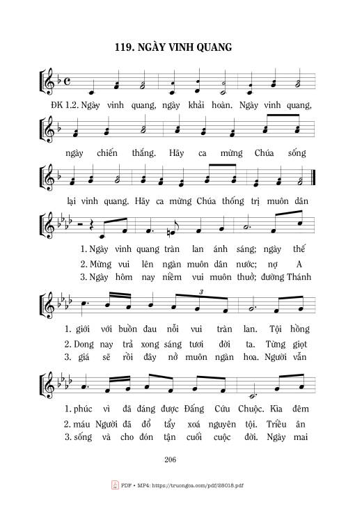 Sheet nhạc PDF bài Ngày Vinh Quang