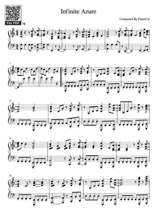 Sheet nhạc PDF bài Infinite Azure Piano