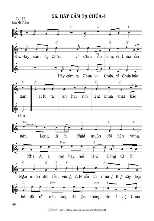 Sheet nhạc PDF bài Thánh Vịnh 117, Hãy Cảm Tạ Chúa 4