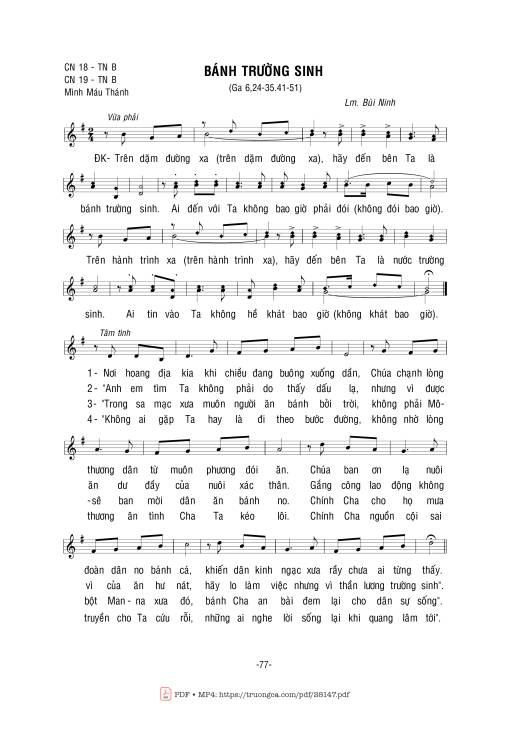 Sheet nhạc PDF bài Bánh Trường Sinh
