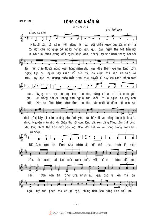 Sheet nhạc PDF bài Lòng Cha Nhân Ái