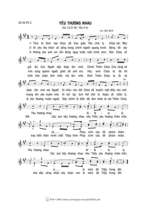 Sheet nhạc PDF bài Yêu Thương Nhau